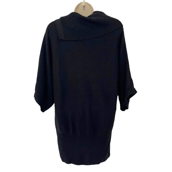 White House Black Market Womens Oversize S Black Side Button Asym Collar Sweater - Picture 3 of 8
